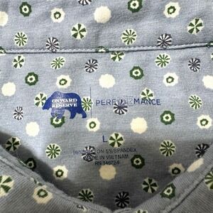 Onward Reserve Performance Polo Suirt L Large Geometric AOP Stretch Golf Cotton